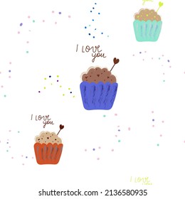 cupcake.a seamless pattern for your design.high quality vector illustration.