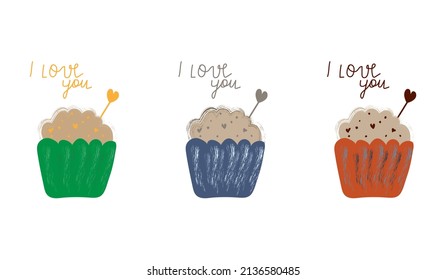 cupcake.a set for your design.high quality vector illustration.