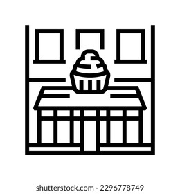 cupcakery shop line icon vector. cupcakery shop sign. isolated contour symbol black illustration