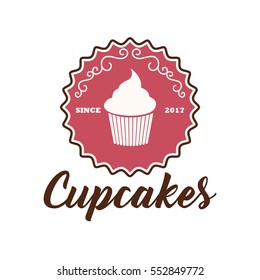 Cupcakes, bakery, cafe and pastry logo design