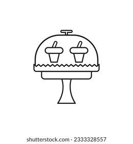 Cupcakes in cake stand icon. Vector illustration. EPS 10.