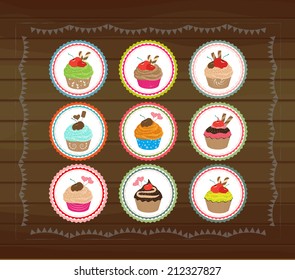 cupcakes circle tags