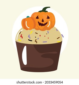 cupcakes collection on halloween party. delicious cupcakes
