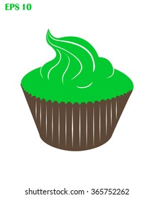 Cupcakes colored on white background vector illustration 