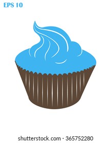 Cupcakes colored on white background vector illustration 