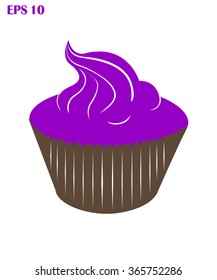 Cupcakes colored on white background vector illustration 