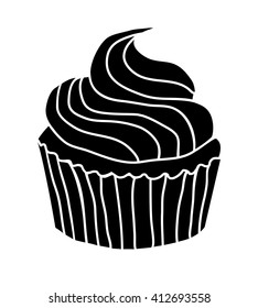 Cupcakes, cupcake or cake. Vector illustration.