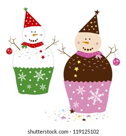 Cupcakes design on white background