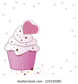 Cupcakes design on white background