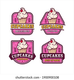 Cupcakes design premium logo collection-3