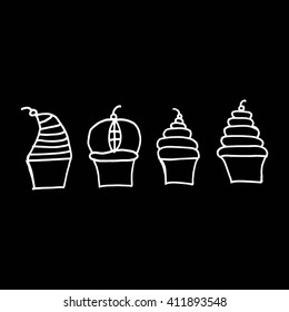 Cupcakes. Doodle Style