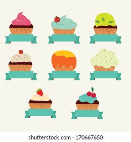 Cupcakes greeting card with text
