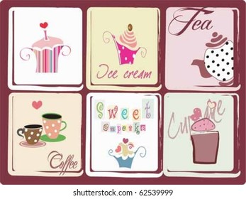 cupcakes, ice-cream, tea and coffe