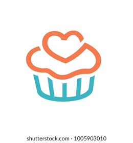 Cupcakes icon, logo element. Clean and simple icon/logo template, suitable for a bakery business, cafe, restaurant, studio, team, web icon, etc. Made from 100% vector shapes.