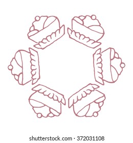 Cupcakes icon monogram in light brown color