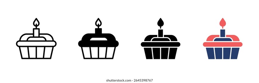 Coleção de vários estilos de folha de ícone de bolos