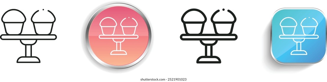 cupcakes icon. Thin Linear, Regular and Button Style Design Isolated On White Background