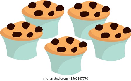 Cupcakes, illustration, vector on white background.