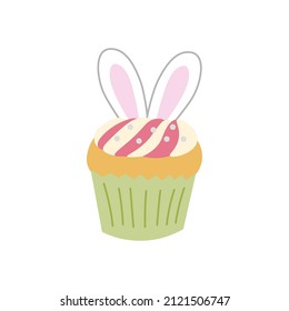 Cupcakes with the image of the Easter Bunny