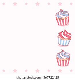 cupcakes for Independence Day with background