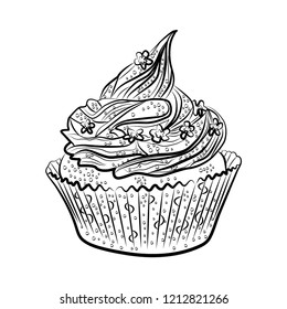 Cupcakes isolated on white background, vector illustration