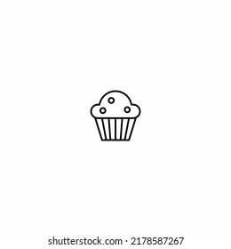 Icono lineal de Cupcakes. Ilustración de línea delgada. Muffins. Símbolo de contorno. Dibujo de contorno aislado del vector. Trazo editable