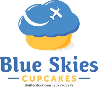 Cupcakes logo with cloud lookalike topping
