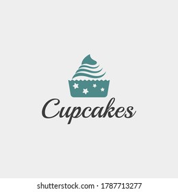 Cupcakes Logo Silhouette Symbol, süß