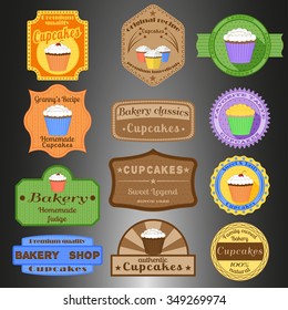 Cupcakes multiple styles badges set