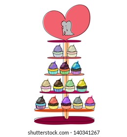 cupcakes on the shelf