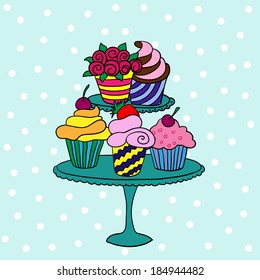cupcakes on a stand