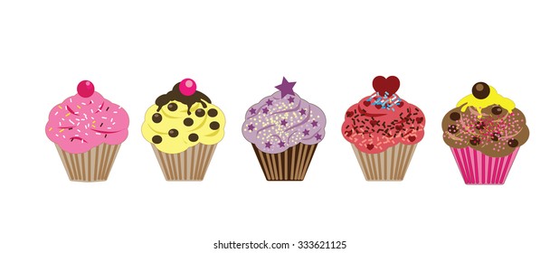 cupcakes on white background