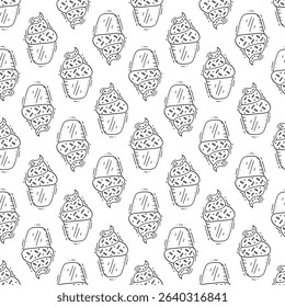 cupcakes pattern. cupcakes seamless pattern. doodle bakery seamless pattern. Bakery background