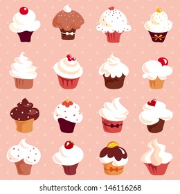 Cupcakes- seamless background