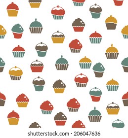 Cupcakes seamless pattern