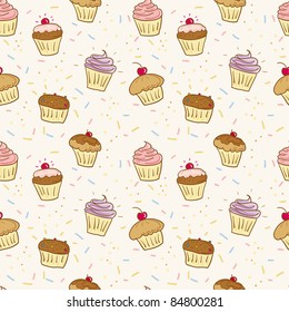 cupcakes seamless pattern