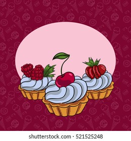 cupcakes set oval card