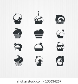 Cupcakes set. vector