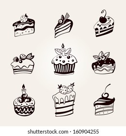 Cupcakes set. vector