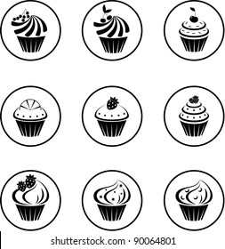 Cupcakes set. vector