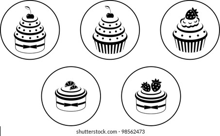 Cupcakes set. vector