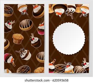 Cupcakes stickers background