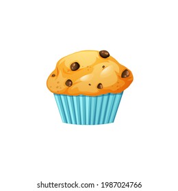 Cupcakes vector flat. Food illustration 