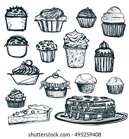 cupcakes, vector illustration, cake