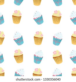
cupcakes vector pattern