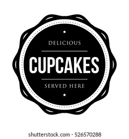 Cupcakes vintage stamp vector