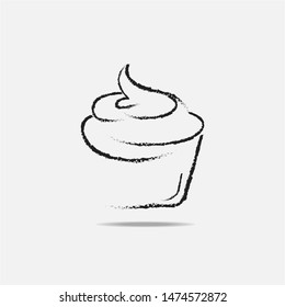 cupcakes in white isolated background line style color black