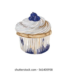 cupcakes,vector  hand drawn sweet cupcake,muffins ,Muffin with blueberry