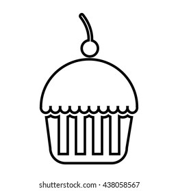 cupcakewith cherry  isolated icon  design 