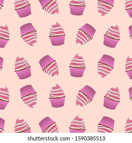 Cupckacke pattern deisgn fo fabric, textile, print design